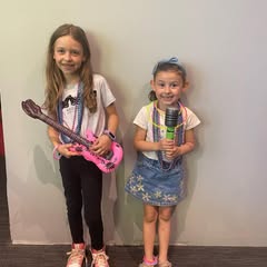 Kids having fun at pop star party