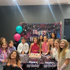 Kids at recording studio party